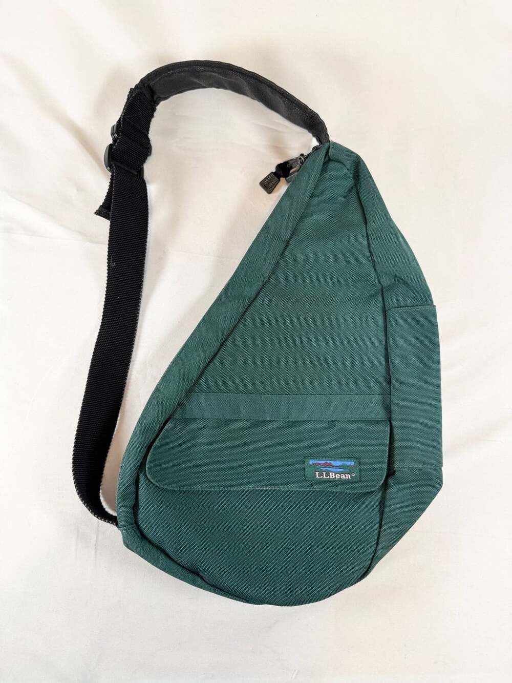 L.L.Bean Healthy Back Bag Sling Backpack Forest Green Crossbody Vintage HW71 Gor